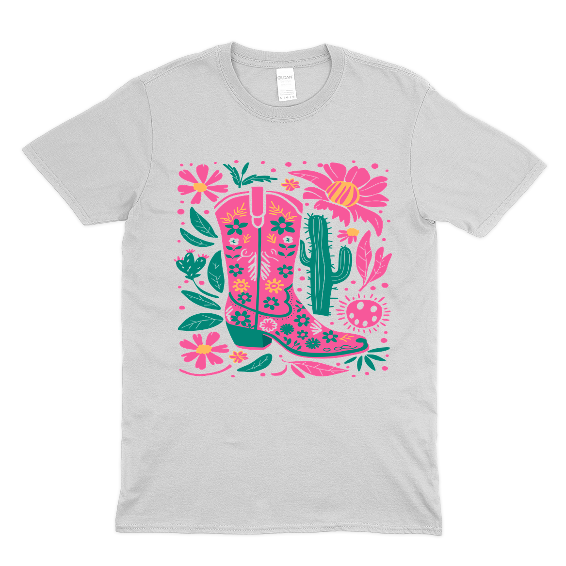 Pink and Turquoise Boot