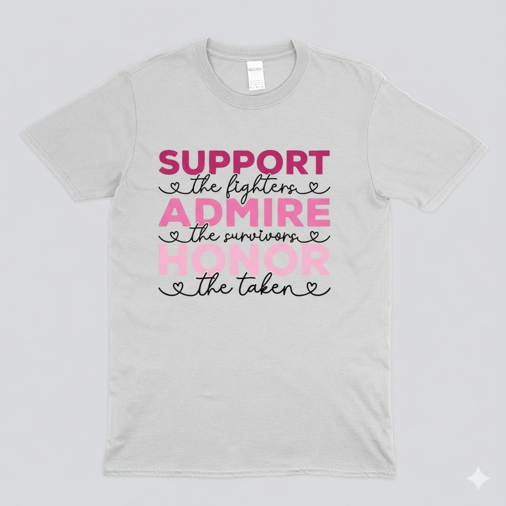 Support Admire Honor Breast Cancer Awareness T-Shirt