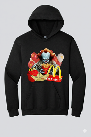 Creepy Clown French Fry Hoodie – Horror Parody Streetwear