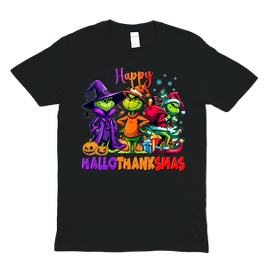 Happy Hallothanksmas Shirt – Grinch Holiday Mashup Tee